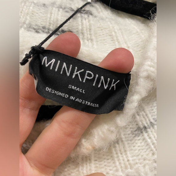 New! Mink pink Mina knit mini sweater dress size small - Picture 3 of 4